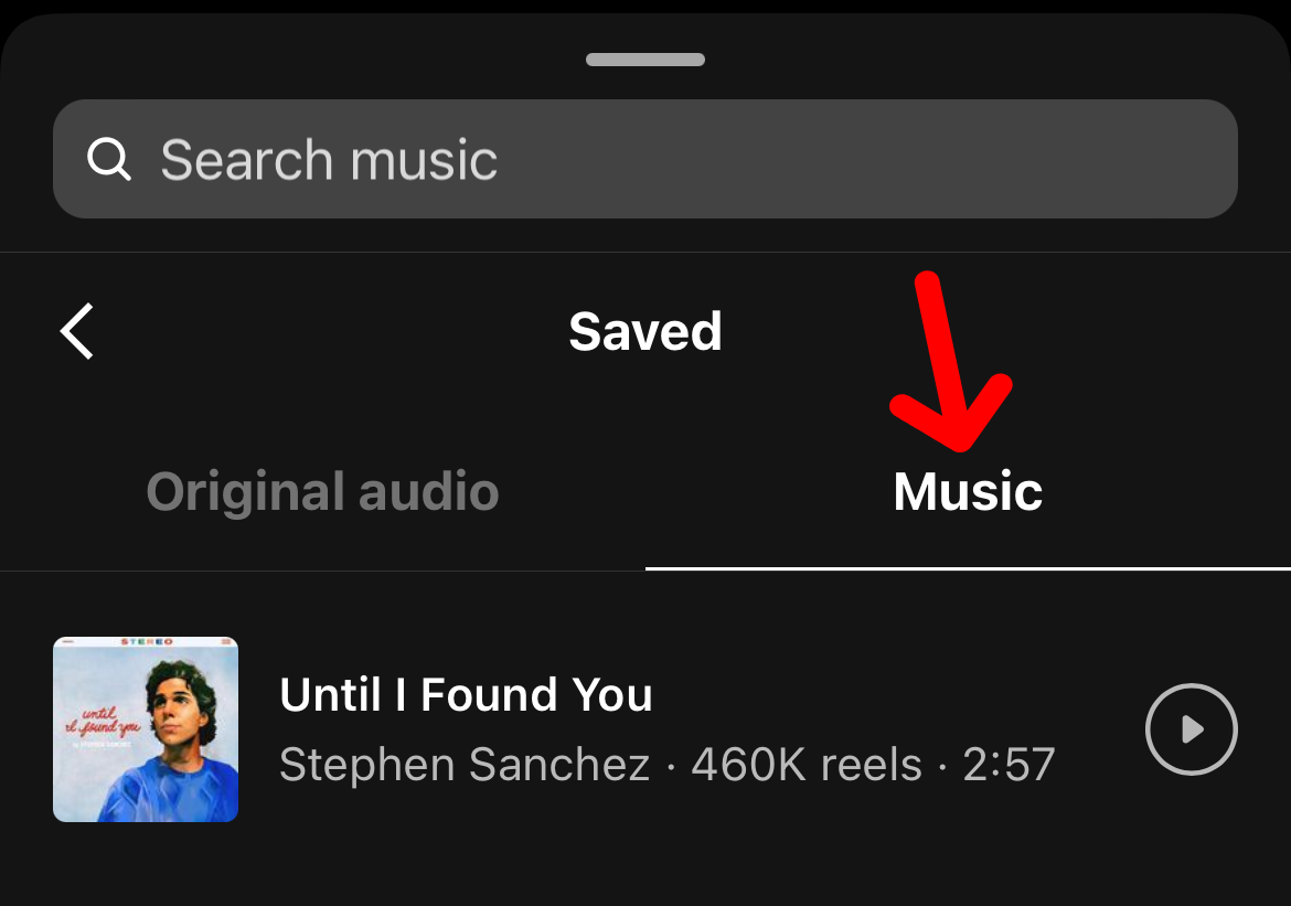 Save music on Instagram and use it